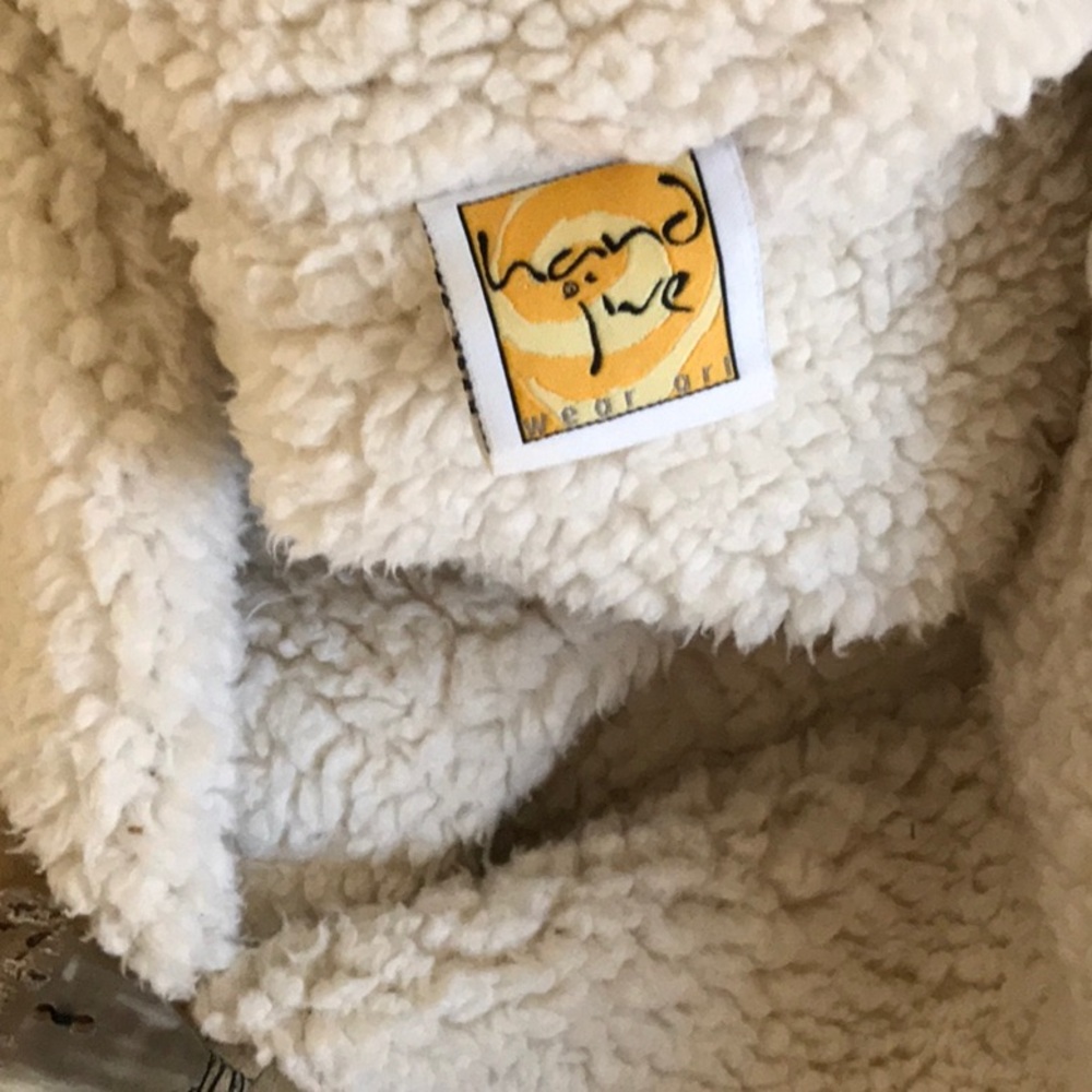 Women's Tan handmade Cuddly coat Made In Usa - Picture 4 of 9